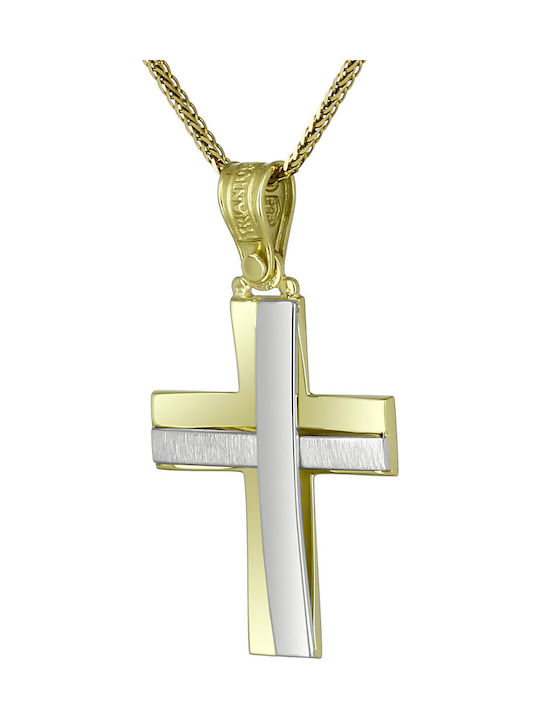 Triantos Herren Gold Kreuz 14K