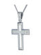 Triantos Herren Weißgold Kreuz 14K