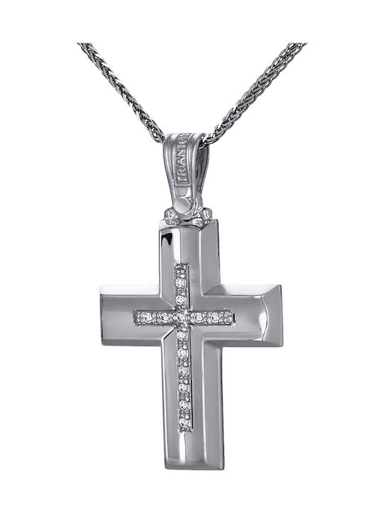 Triantos Damen Weißgold Kreuz 14K