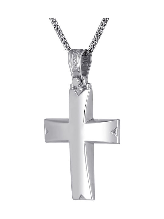 Triantos Men's White Gold Cross 14K