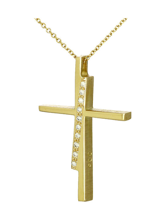 Triantos Women's Gold Cross 14K with Chain