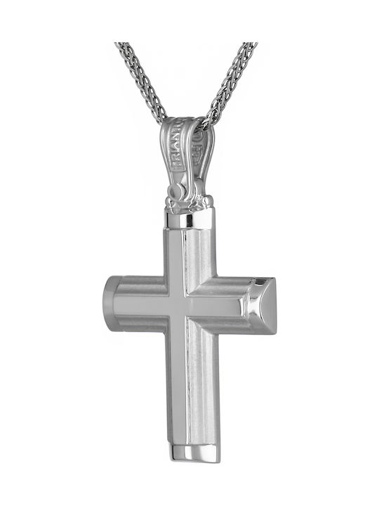 Triantos Herren Weißgold Kreuz 14K