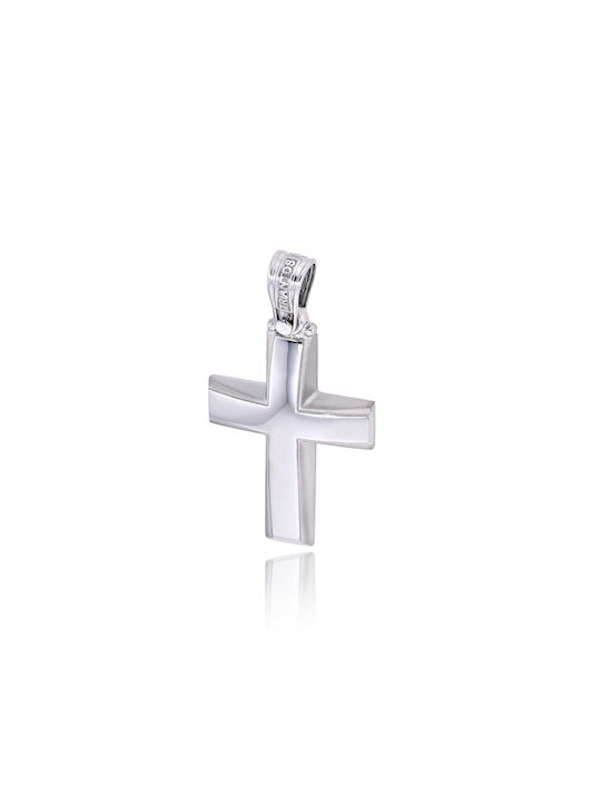 Triantos Men's White Gold Cross 14K