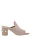 Suede Mules with Chunky High Heel Pearl Taupe