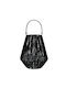 Metallic Lantern Black 22x22x26cm