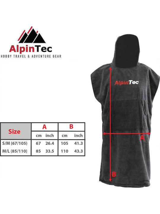AlpinPro Πόντσο Θαλάσσης από Μικροΐνες Μαύρο