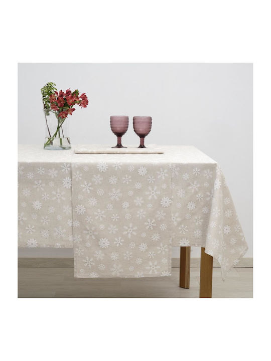 Dimeco Christmas Tablecloth Beige L300xW140cm 1pcs