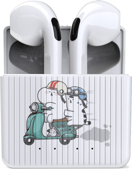 Yookie YKS25 In-ear Bluetooth Handsfree Căști cu Carcasă de Încărcare Alb