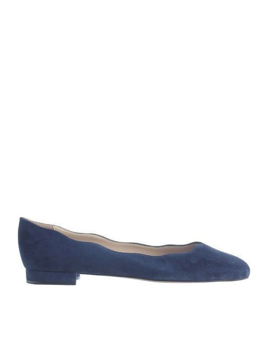 Kalogirou Lederne Damen Ballerinas in Blau Farbe