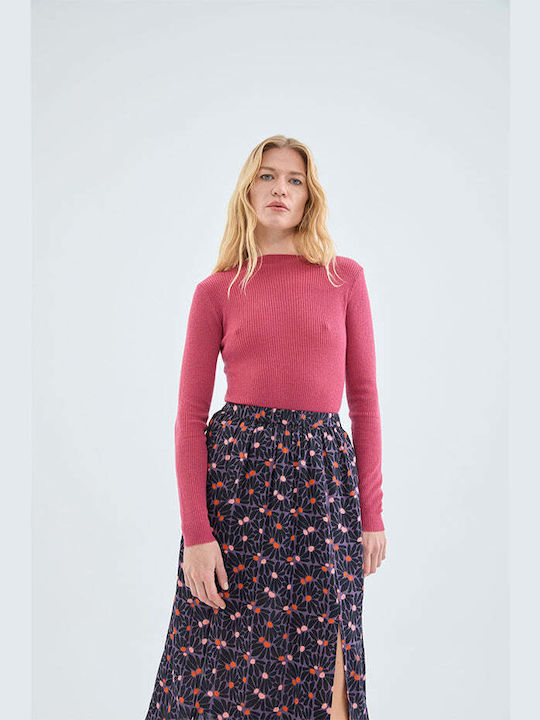 Compania Fantastica Women's Long Sleeve Sweater Pink