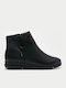 Leder Stiefeletten Damen Schwarz