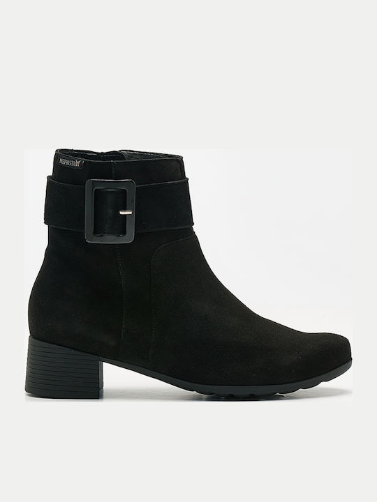 Mephisto Ghete dama din piele Ankle Boots Negru