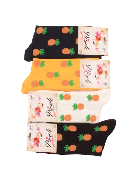 Pamela Damen Gemusterte Socken Mehrfarbig 4Pack