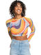 Just A Friend Women's Crop Top Long Sleeve Tiger Lily Cruz (NME3)