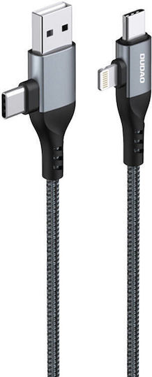 Dudao Braided USB 2.0 Cable USB-C male - USB-C Μαύρο 1m