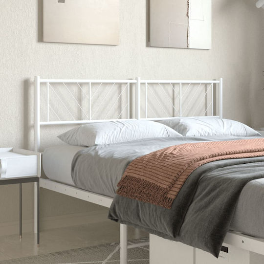 vidaXL Металик Бяло Табло За Легло 125x90см