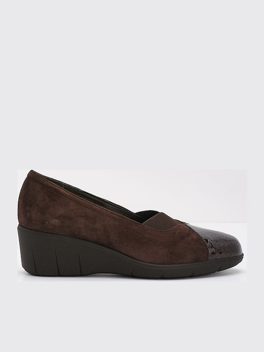 Soffice Sogno Lederne Damen Ballerinas in Braun Farbe