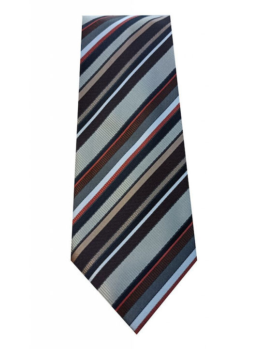 Krawatte Hochwertiger Stoff Handgefertigtes Produkt Qualitätskontrolle für jedes Stück einzeln gestreift braun