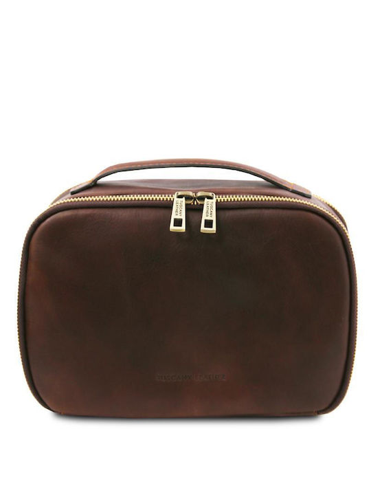 Tuscany Leather Toiletry Bag Dark Brown