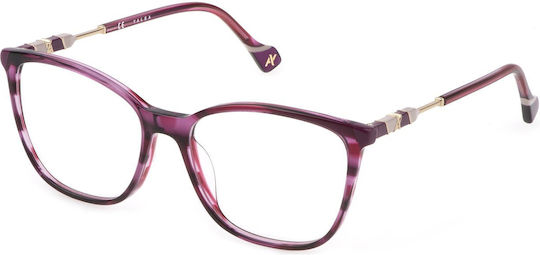 Yalea Yalea Damen Acetat Brillengestelle mit Rezept Lila YA070 0933