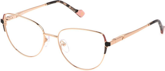 Yalea Yalea Damen Metallischer Katzenauge Brillengestell Rose Gold YA089 0300