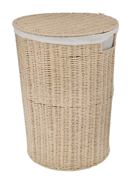 Estia Laundry Basket Bamboo with Cap 40x40x55cm Beige