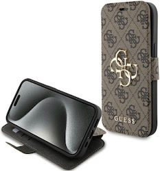 Guess 4g Synthetic Leather Book Brown (iPhone 15)