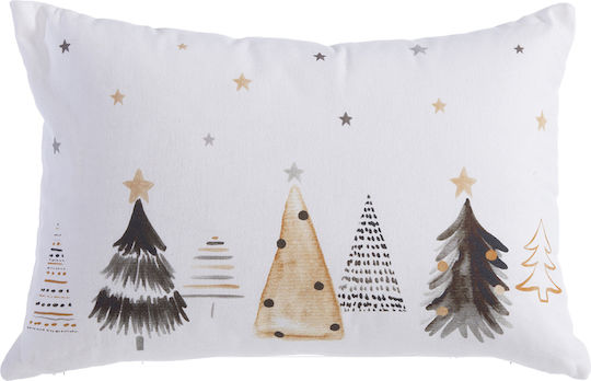 Nef-Nef Homeware Perfect Christmas Χριστουγεννιάτικο Διακοσμητικό Μαξιλάρι Μακρόστενο Λευκό 30x40εκ.