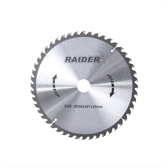 Raider 018368 Cutting Disc Wood 250mm with 48 Teeth 1pcs