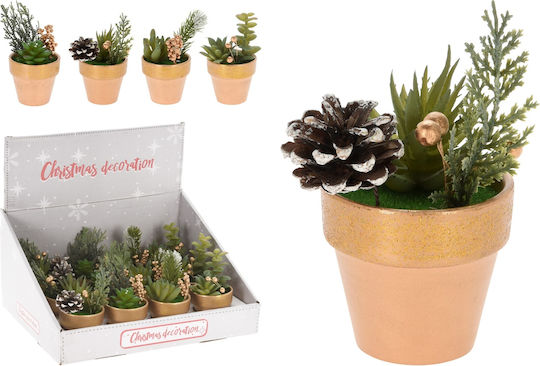 Plantă Artificială în Ghiveci Mic Auriu 12cm ArteLibre
