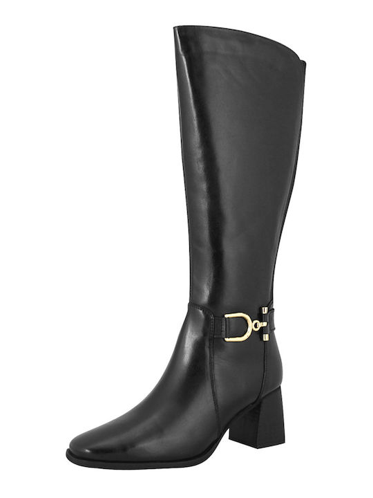 Gianna Kazakou Leather Medium Heel Women's Boots Bona Black