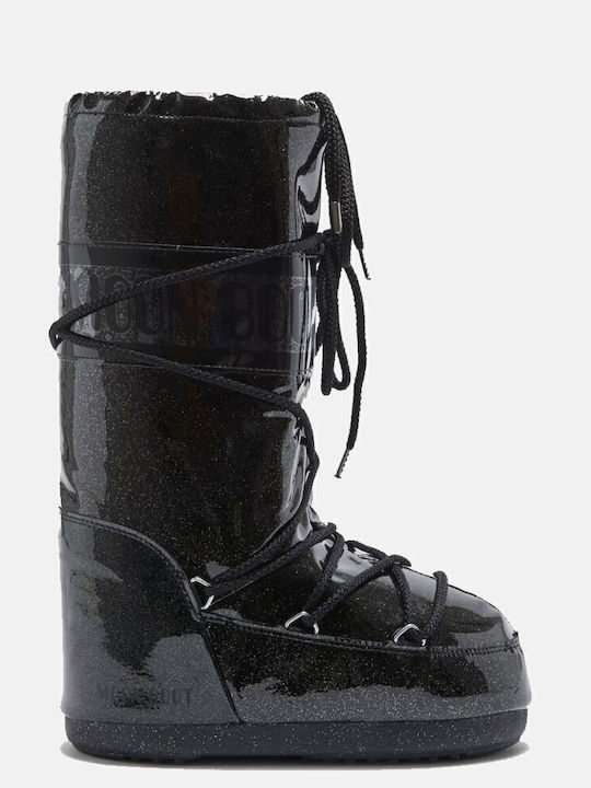 Snow Boots with Laces Black