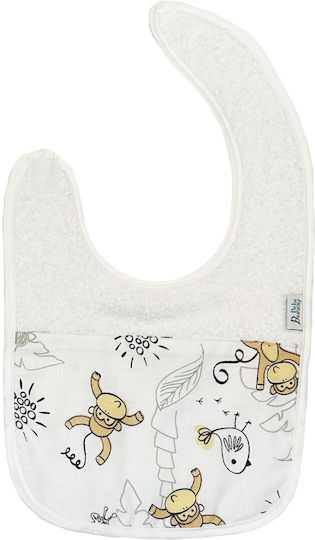 Bunny Bebe Σαλιάρα Υφασμάτινη με Αυτοκόλλητο μπεζ