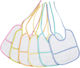 Bunny Bebe Bib Fabric with Lace Band & Pocket blue, yellow 6pcs