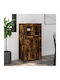Floor-standing Living Room Display Cabinet made of Particleboard with Glass Smoky Oak 62x32x106.5cm