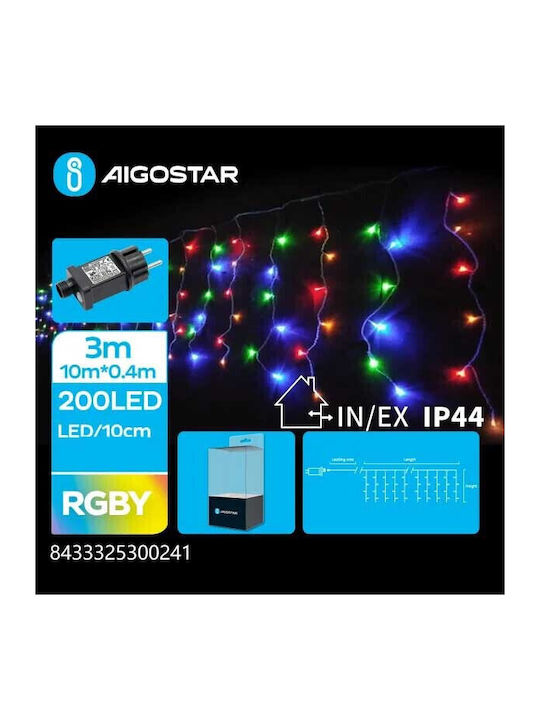 200 Lichterketten LED 10m. x 40cm Weiße Typ Vorhang 1Stück