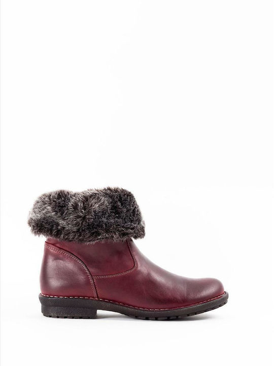 Chacal Leder Stiefeletten Damen Burgundisch