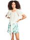 Matis Fashion Women's Blouse Short Sleeve Beige