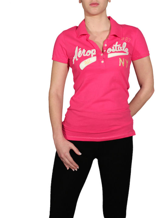 Aeropostale Damen Polo Bluse Kurzarm Rosa