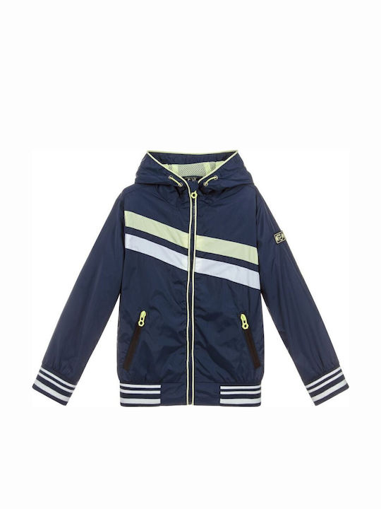 Kinder Freizeitjacke Winddicht mit Kapuze Blue