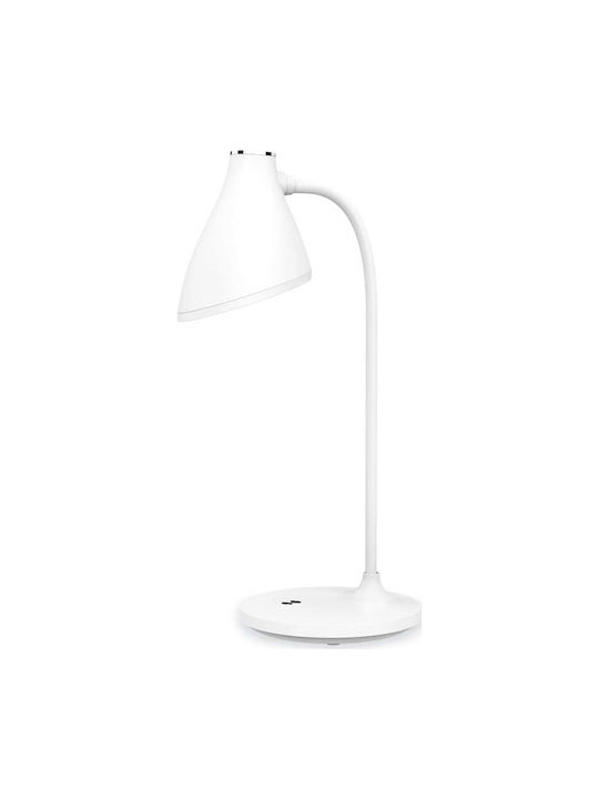 Platinet Reîncărcabil LED Lumină de Birou cu Braț Flexibil în Culoarea Alb
