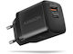 Axagon Φορτιστής Χωρίς Καλώδιο GaN 30W Power Delivery / Quick Charge 3.0 Μαύρος (AZAXNLSACUPQ301)
