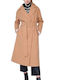 Ale - The Non Usual Casual Women's Midi Coat with Belt CAMEL