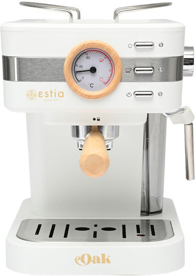 Estia Οak Automatic Espresso Machine 950W Pressure 15bar White