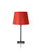 Veis Fabric Table Lamp for Socket E14 with Red Shade and Black Base