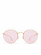 Mykita 013 Unisex Sonnenbrille mit Gold Metall Gestell und Rosa Spiegel Linse