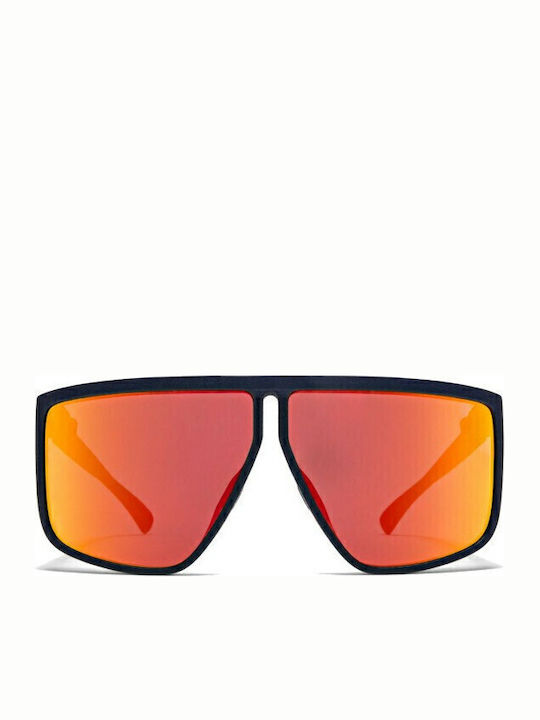 Mykita Unisex Sunglasses with Black Plastic Frame and Red Mirror Lens