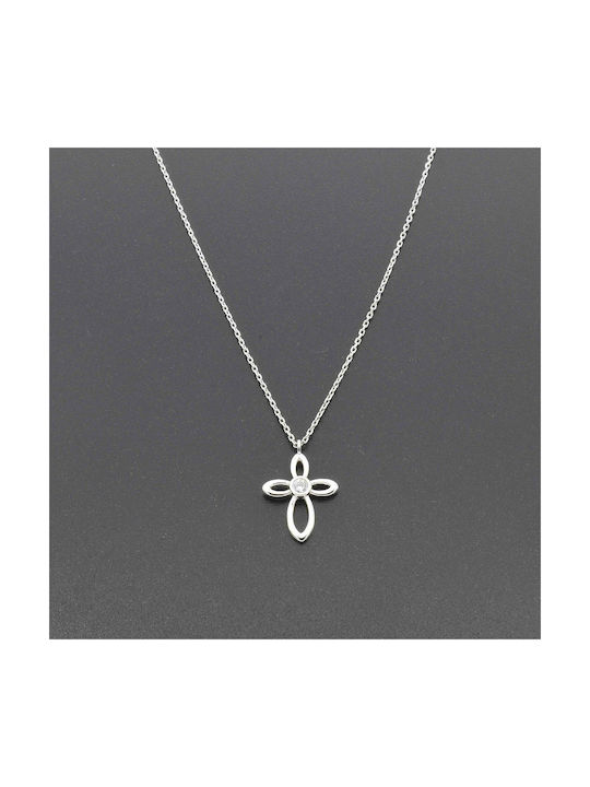 White Gold Cross 14K