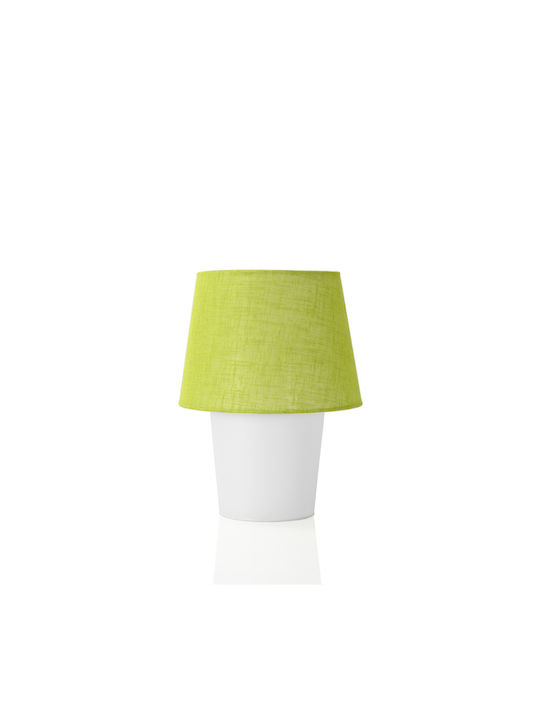 Veis Glass Table Lamp for Socket E14 with Green Shade and White Base