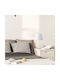 Veis Fabric Table Lamp for Socket E14 with Beige Shade and White Base